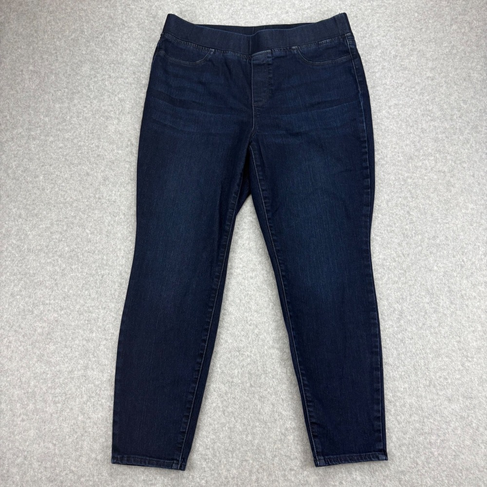 Talbots Jegging Womens Petite 14 Blue Pull-On Flawless Dark Wash Stretch Denim